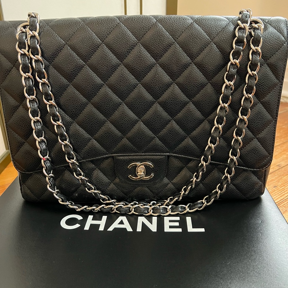 Caviar Quilted Maxi Single Flap Black